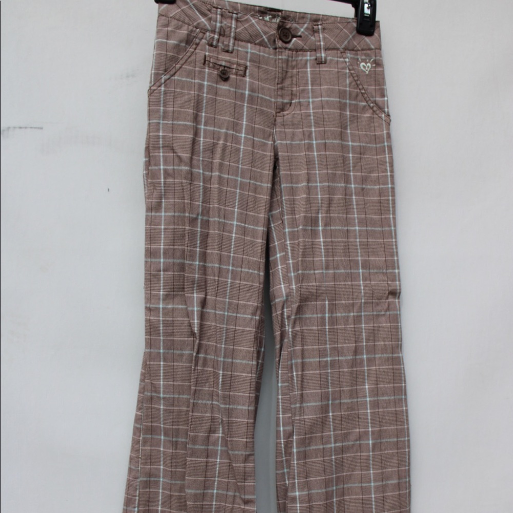 Justice wide leg plaid dress pants
